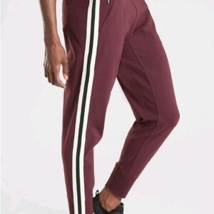 Athleta Women’s Burgundy Track Pants with Stripe